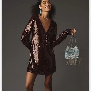 Long sleeve sequin dress, from Anthropology